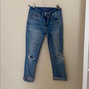 American Eagle cropped, distressed jeans